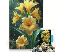 Puzzle da 1000 pezzi con bouquet di gigli gialli gioco rompicapo sfida impegnativa ideale come regalo per tutta la famiglia 38x52cm