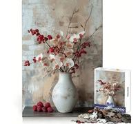 Puzzle da 1000 pezzi con bouquet di orchidee bianche, ideale per ragazzi, stimola la mente, è un passatempo piacevole e sicuro, perfetto come regalo di Natale (50x75cm)