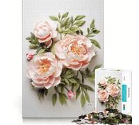 Puzzle da 1000 pezzi con bouquet di peonie per ragazzi, gioco di logica e abilità, rilassante, taglio preciso, regalo di Natale (50x75cm)