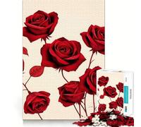 Puzzle da 1000 pezzi con bouquet di rose rosse per adulti, ideale per migliorare la memoria, per un divertimento rilassante e ottenere bordi netti, perfetto come regalo per le vacanze (50x75cm)