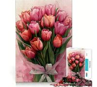 Puzzle da 1000 pezzi con bouquet di tulipani radiosi per ragazzi, gioco di puzzle per allenare la mente, gioco di gruppo, arte da assemblare, regalo classico (38x26cm)