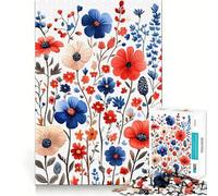Puzzle da 1000 pezzi con bouquet floreale ad acquerello,gioco di abilità mentale,incastro stabile,parti che non si spostano,passatempo divertente per i lunghi weekend (50x75cm)