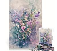 Puzzle da 1000 pezzi con bouquet floreale ad acquerello per adolescenti, ideale per sviluppare le capacità di ragionamento, un'oasi di serenità, con tagli netti e un regalo premuroso (38x26cm)