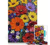 Puzzle da 1000 pezzi con bouquet floreale vibrante per adulti,gioco di memoria divertente,componenti robusti e ben definiti, alleviare lo stress (50x75cm)