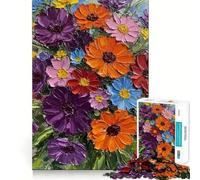 Puzzle da 1000 pezzi con bouquet floreale vibrante per ragazzi,gioco stimolante per la mente,incastro perfetto senza spazi vuoti,rilassante attività di gruppo al chiuso (38x26cm)