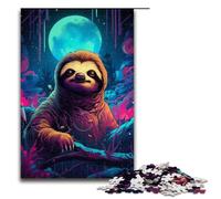 Puzzle da 1000 pezzi con bradipi dai colori vivaci per adulti in legno ottimo regalo per Natale 75x50 cm