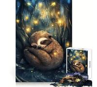 Puzzle da 1000 pezzi con bradipo addormentato nella foresta, ideale per adulti, per stimolare la memoria e per divertirsi in famiglia Montaggio con motivo a tema natalizio 38x52cm