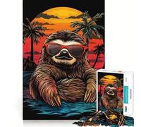 Puzzle da 1000 pezzi con bradipo al tramonto, ideale per adulti, un gioco per allenare la mente e divertirsi insieme, con tagli di precisione 38x26cm
