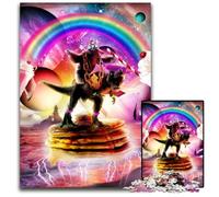 Puzzle da 1000 pezzi con bradipo che cavalca un dinosauro, puzzle in legno per adulti, rompicapo fai da te impegnativo, gioco perfetto per famiglie o regalo decorativo, 50x75cm/19,68x29,52 pollici