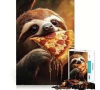 Puzzle da 1000 pezzi con bradipo che mangia pizza al salame piccante, ideale per ragazzi, per sviluppare le capacità cognitive Attività da svolgere a casa, bordi precisi, regalo festivo 38x52cm