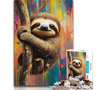 Puzzle da 1000 pezzi con bradipo che si arrampica sugli alberi puzzle da 1000 pezzi per adolescenti antistress sfida difficile decorazioni e regali unici per la casa 38x26cm