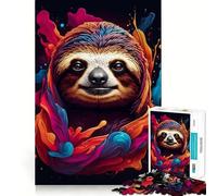 Puzzle da 1000 pezzi con bradipo dai colori vivaci, ideale per ragazzi, per migliorare la memoria, rilassarsi e divertirsi Pezzo da collezione con ritagli nitidi 38x26cm