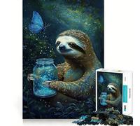 Puzzle da 1000 pezzi con bradipo e lucciola per adulti, gioco per esercitare la mente, svago delicato, design da assemblare, regalo stagionale 50x75cm