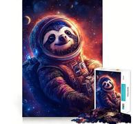 Puzzle da 1000 pezzi con bradipo esploratore spaziale per adolescenti, gioco di logica, divertimento rilassante, taglio preciso, regalo artistico (38x52cm)