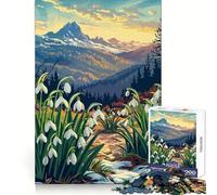 Puzzle da 1000 pezzi con bucaneve e panorama montano per ragazzi, gioco di logica, ideale per i momenti di relax, con taglio preciso e pezzo da collezione (50x75cm)