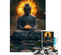 Puzzle da 1000 pezzi con Buddha accanto a un loto Un gioco avvincente per coltivare la pazienza Divertente e perfetto come regalo di compleanno (dimensioni 38x26cm)