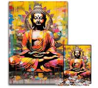 Puzzle da 1000 pezzi con Buddha colorato per adulti, ideale per gli innamorati, perfetto regalo di Natale, Capodanno, San Valentino, 50x75CM/19,68x29,52 pollici.