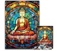 Puzzle da 1000 pezzi con Buddha colorato per adulti, ideale per gli innamorati, perfetto regalo di Natale, Capodanno, San Valentino 26X38CM/10,23x14,96 pollici