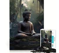 Puzzle da 1000 pezzi con Buddha,farfalla e motivo Zen,taglio perfetto,divertente gioco di logica,gioco gratuito,attività per compleanno (38x52cm)
