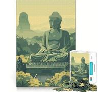 Puzzle da 1000 pezzi con Buddha nella valle,arte zen,bordi lisci,gioco divertente e rilassante,regalo di compleanno (38x26cm)