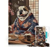 Puzzle da 1000 pezzi con bulldog,cibo giapponese,incastro perfetto,arte che stimola la mente,gioco per il relax,decorazione natalizia da parete (38x52cm)