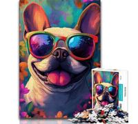 Puzzle da 1000 pezzi con bulldog francese felice puzzle da 1000 pezzi per adulti giocattoli giochi educativi decorazioni per la casa e regali unici antistress (50x75cm)