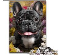 Puzzle da 1000 pezzi con bulldog francese per adulti e adolescenti, per trascorrere il tempo in casa e rafforzare l'amore tra coppie (26x38cm)