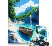 Puzzle da 1000 pezzi con caletta appartata sulla spiaggia, ideale per ragazzi, un gioco di logica, leggero e rilassante, con taglio liscio, perfetto per decorare la parete (50x75cm)