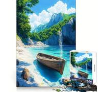 Puzzle da 1000 pezzi con caletta appartata sulla spiaggia, ideale per ragazzi, un gioco di logica, leggero e rilassante, con taglio liscio, perfetto per decorare la parete (50x75cm)