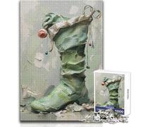 Puzzle da 1000 pezzi con calza della Befana dell'elfo per adulti, gioca e impara in modo intelligente, sentito per festeggiare, dimensioni 38x26cm