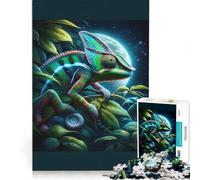 Puzzle da 1000 pezzi con camaleonte dai colori vivaci gioco educativo rilassante e stimolante per la mente ideale come decorazione da scrivania 38x52cm
