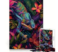 Puzzle da 1000 pezzi con camaleonti e pelle tropicale per adulti, ideale per il benessere mentale, il tempo libero e un regalo significativo (38x52cm)