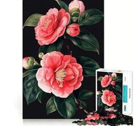 Puzzle da 1000 pezzi con camelia in acrilico,decorazione con taglio preciso,gioco per la mente,regalo,gioco rilassante,attività per compleanno (38x26cm)