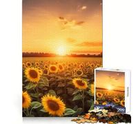 Puzzle da 1000 pezzi con campo di girasoli e cielo sereno per adolescenti, gioco che stimola la logica e favorisce il gioco rilassante, con bordi di alta qualità e illustrazioni da collezione 38x26cm