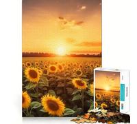 Puzzle da 1000 pezzi con campo di girasoli e cielo sereno per adolescenti, gioco che stimola la logica e favorisce il gioco rilassante, con bordi di alta qualità e illustrazioni da collezione 38x26cm