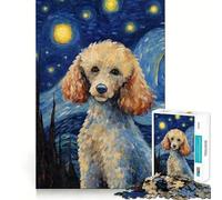 Puzzle da 1000 pezzi con cane barboncino e tema Notte stellata, ideale per adulti e ragazzi, gioco rilassante e stimolante, perfetto come regalo per le vacanze (50x75cm)