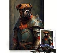 Puzzle da 1000 pezzi con cane boxer e cavaliere in armatura, ideale per adolescenti, perfetto per esercizi mentali, momenti di relax e relax Un bel regalo (50x75cm)
