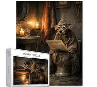 Puzzle da 1000 pezzi con cane che indossa il mantello strappato per adulti, stile Halloween, puzzle colorato fai da te per la decorazione della casa, regali, puzzle per famiglia, perfetto per serate