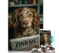 Puzzle da 1000 pezzi con cane che legge il giornale per adulti, gioco per famiglie, antistress, sfida difficile, regali di Babbo Natale segreto, 50x75cm