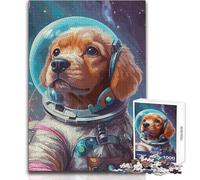 Puzzle da 1000 pezzi con cane Corgi, astronauta, spazio, sviluppo cognitivo, gioco divertente, speciale, regalo di festa premuroso, dimensioni 38x52cm