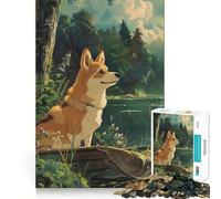 Puzzle da 1000 pezzi con cane della foresta in stile anime,ideale per adolescenti,con incastro perfetto e senza spazi vuoti,perfetto per il divertimento in famiglia (50x75cm)