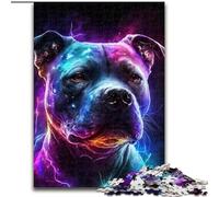 Puzzle da 1000 pezzi con cane e fulmine colorato, dimensioni 26x38cm, perfetto per decorazioni per la casa, compleanni, feste e regali.