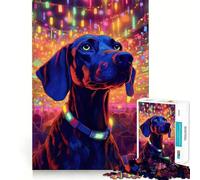 Puzzle da 1000 pezzi con cane in stile vita notturna per adolescenti ideale per stimolare la memoria favorire la concentrazione ridurre lo stress e creare un'atmosfera rilassante e artistica (38x26cm)