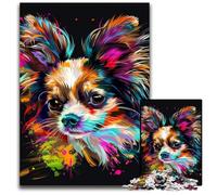 Puzzle da 1000 pezzi con cane Papillon, perfetto per adolescenti, per rafforzare i legami familiari, rompicapo e regalo fai da te per la casa, 50x75CM/19,68x29,52 pollici.