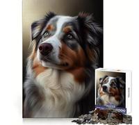 Puzzle da 1000 pezzi con cane pastore australiano, ideale per adolescenti, che stimola le capacità cognitive e favorisce il relax Incastro solido Regalo di Natale (50x75cm)