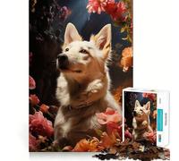 Puzzle da 1000 pezzi con cane pastore svizzero bianco per adulti,gioco di memoria divertente,componenti robusti e ben definiti, alleviare lo stress (50x75cm)