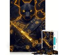 Puzzle da 1000 pezzi con cane Rottweiler e samurai con katana, ideale per ragazzi, gioco intelligente di gruppo, immagine da assemblare e decorazione murale (38x26cm)