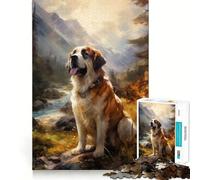 Puzzle da 1000 pezzi con cane San Bernardo per ragazzi, stimolante per la mente, ideale per il tempo libero, con bordi precisi e un regalo originale 50x75cm