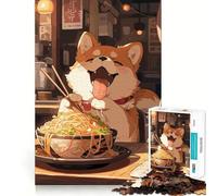 Puzzle da 1000 pezzi con cane Shiba e ramen per adulti e ragazzi, gioco di logica solido, divertente e silenzioso, taglio di precisione, Babbo Natale, scegli il tuo desiderio (38x52cm)