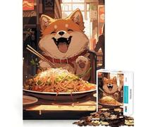 Puzzle da 1000 pezzi con cane Shiba e ramen per adulti, gioco intelligente, rilassante e divertente, da assemblare, regalo perfetto (38x52cm)